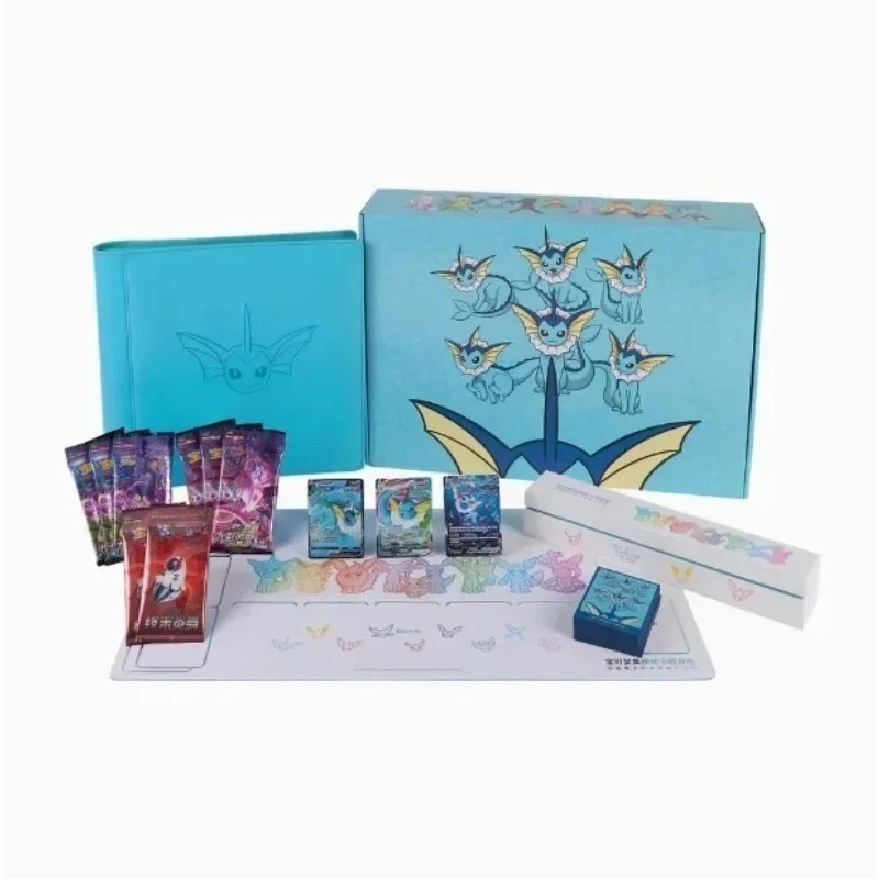100%Original Game PTCG Card Chinese Ibrahimovic Advanced Gift Box Reib Fire Eevee Water Eevee Custom Collectible Card Gifts