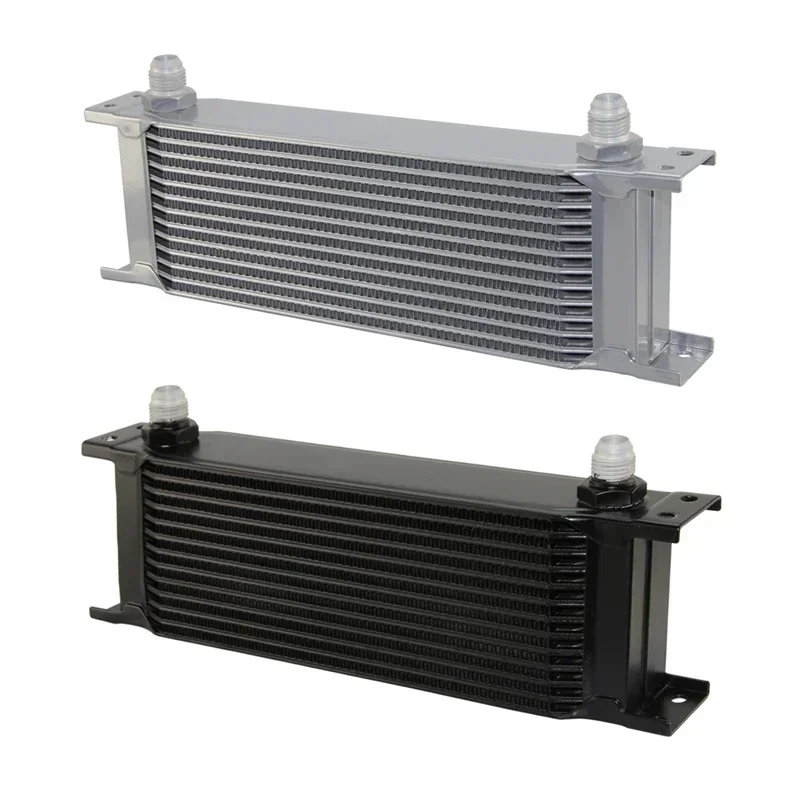 

Universal Engine Transmission Oil Cooler 13 Row 8AN 3/4"UNF16 AN-8 Black/Silver