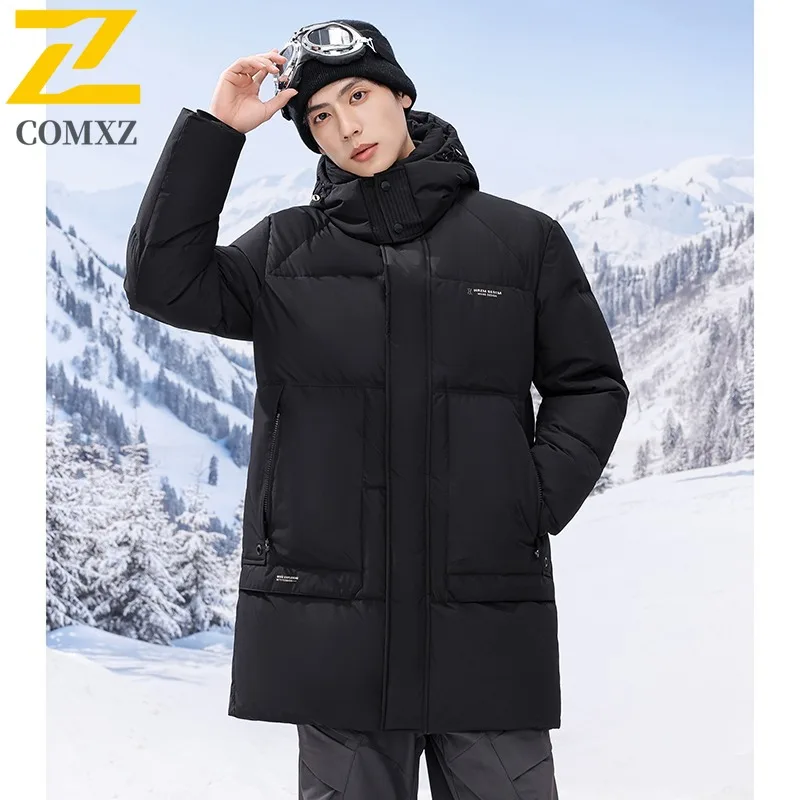 COMXZ Men Cotton Padded Jacket Simple Design Snow Ski Lightweight Warm Hiking Padded Jacket Fashionable Street Winter padding