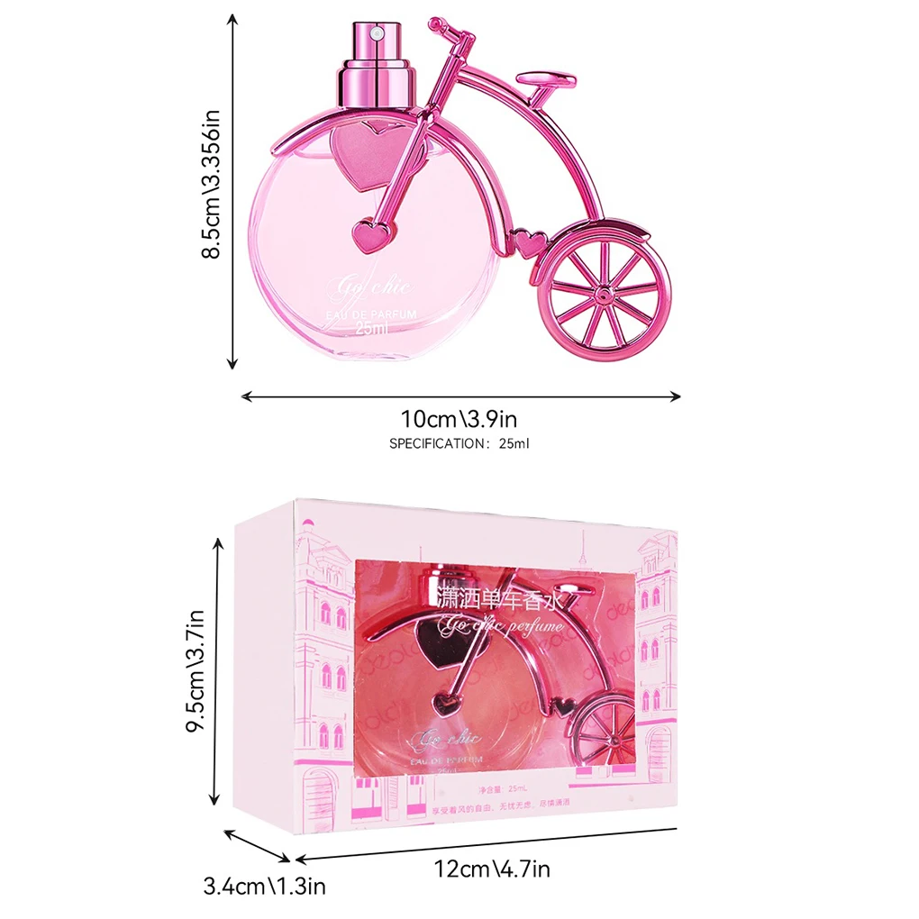 25ml perfume original caprichoso bicicleta forma eau de parfum para mulher floral frutado ideia de longa duração presente romântico