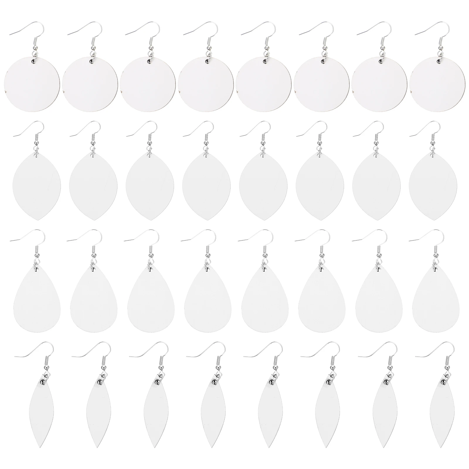 

32 Sets Sublimation Earrings Heat Transfer Printing Decor Jewelry Blank DIY nament Blanks MDF Lightweight Unfinished Projects
