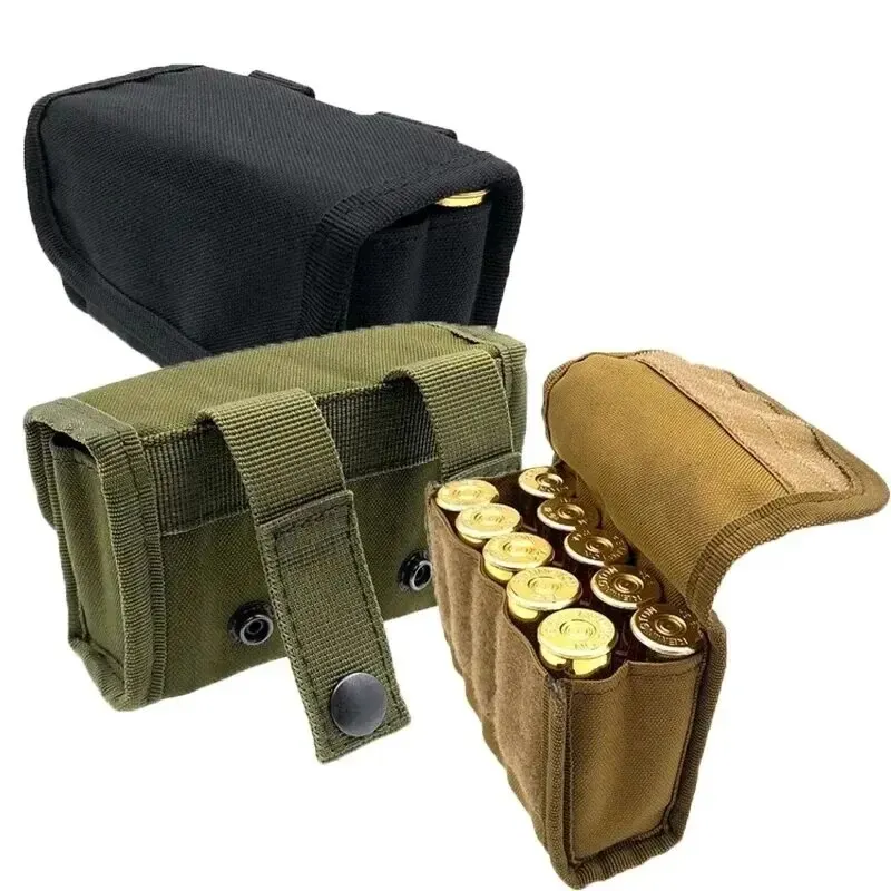 Cartridge Bag Tactical 10 Round Shotgun Shotshell Reload Holder Molle Pouch Ammo 12 Gauge/20G Round Cartridge Holder Gun Parts