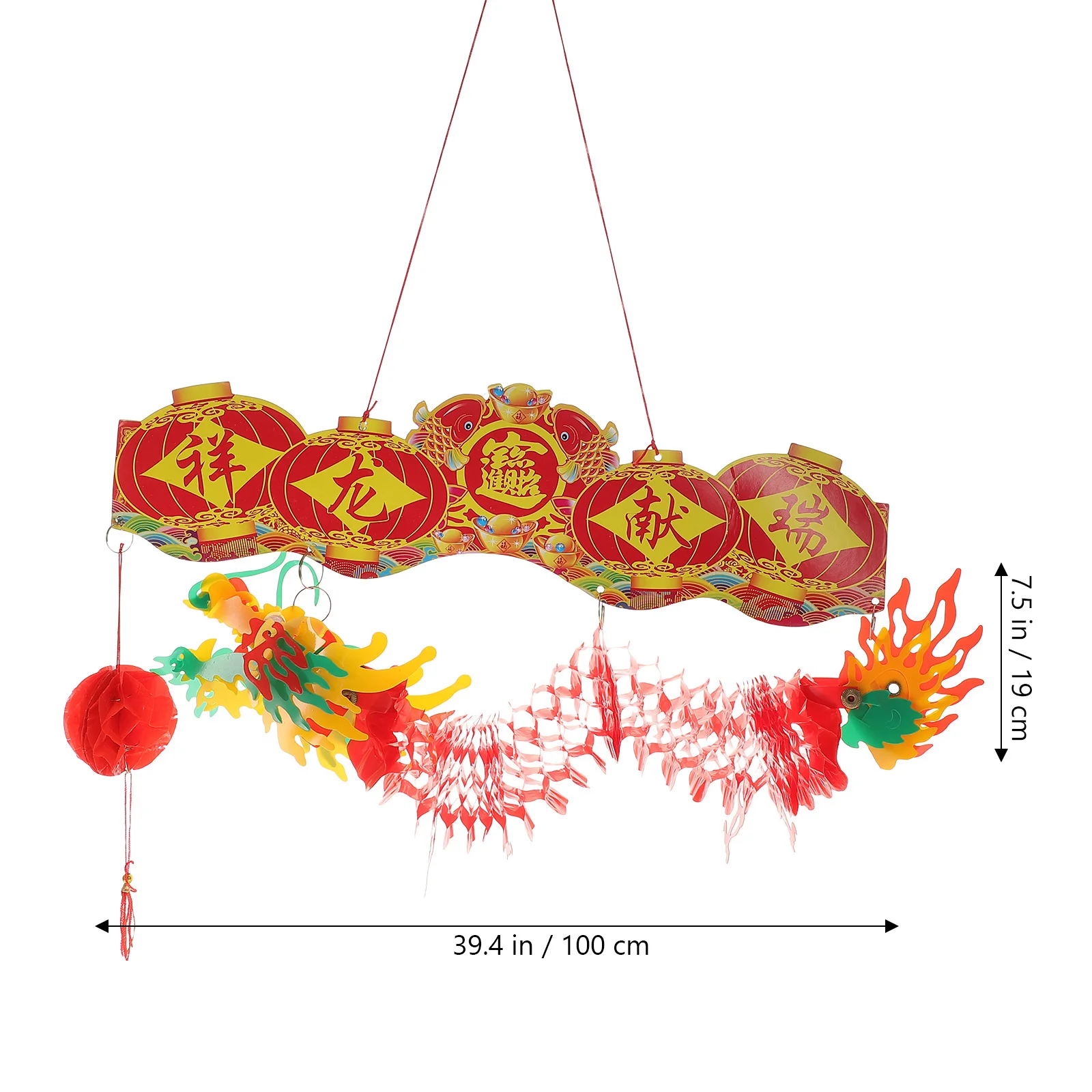 

1pc Chinese Dragon Pendant Red 3D New Year Ornament Spring Festival Wall Hanging Decor for Door Window Home Party Decoration