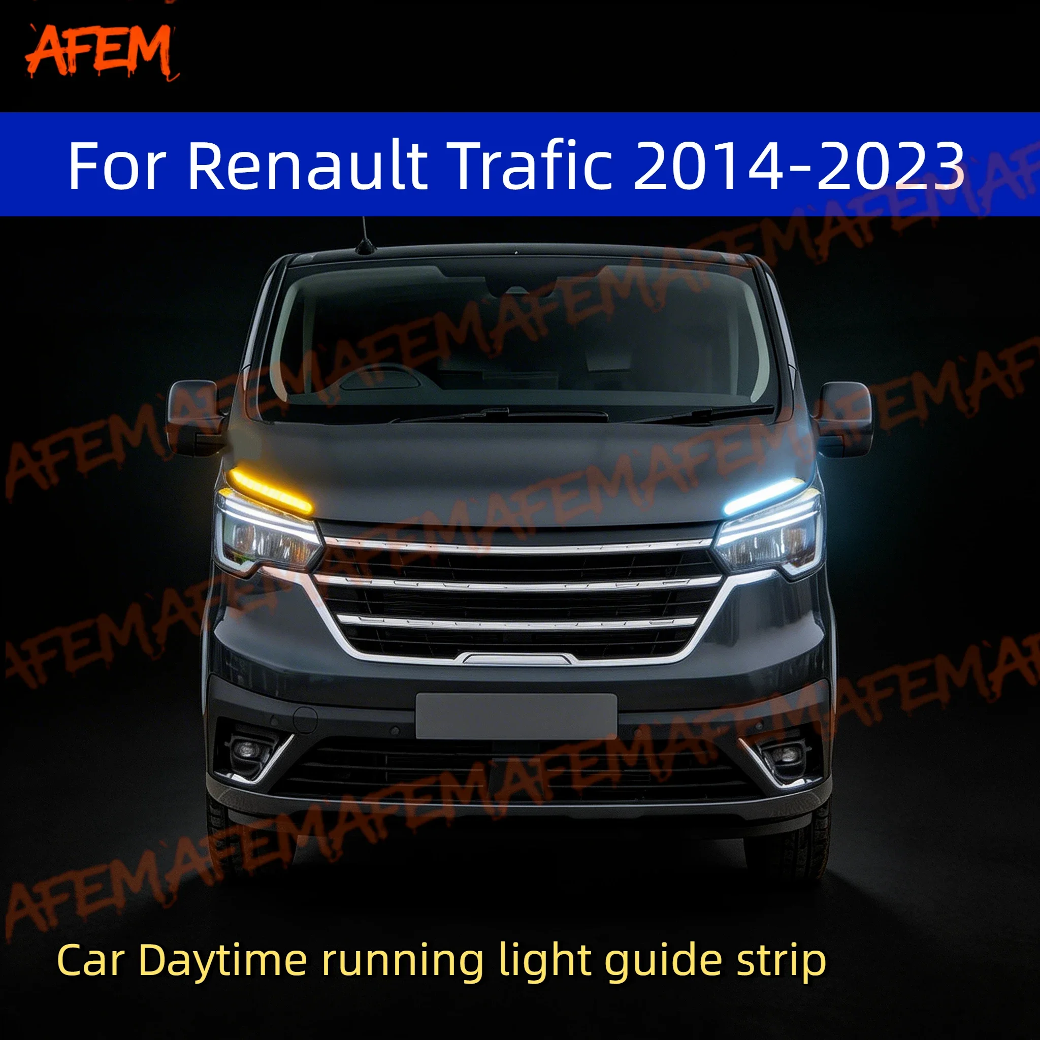 

2Pcs 12V Led Guide Strip Headlight For Car Daytime Running Lights Turn Signal DRL Car Modification For Renault Trafic 2014-2023