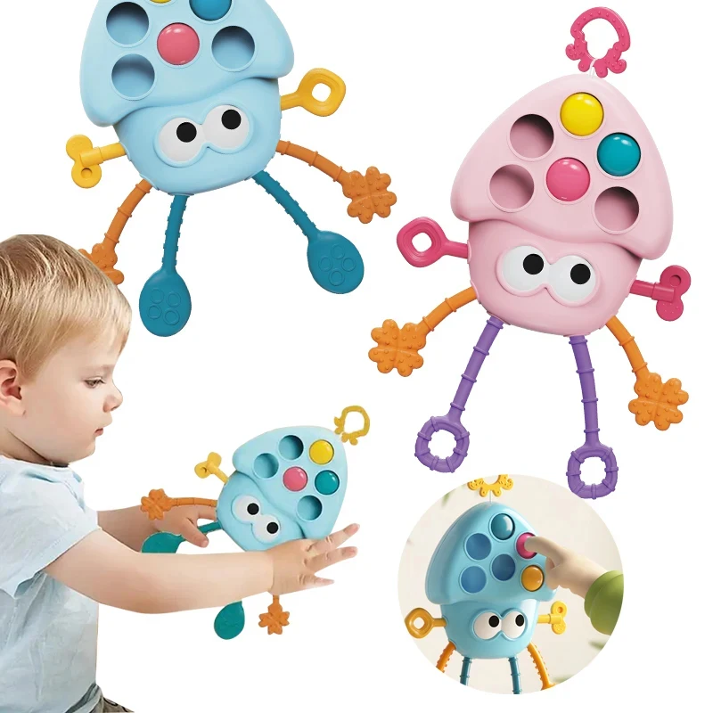 Baby octopus Toys Toddler Sensory Toys Travel Educational Learning Fine Motor Skills Pull String Toys For Kids Infant