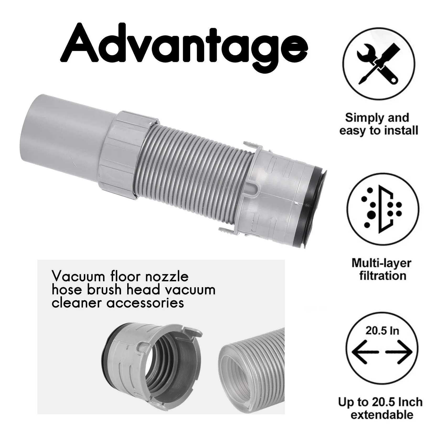 Vacuum Floor Nozzle Hose for Shark Navigator NV350, NV351, NV352, NV356, NV357, UV440, Replace Part No.193FFJ