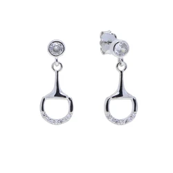 2024 High Quality Horseshoe Stirrup Snaffle Bit Stud Earring 925 Sterling Silver Equestrian Horse Jewelry