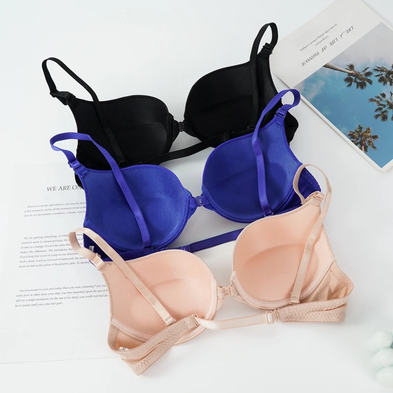 4 colors Fashion Women Sexy Lingerie Front Closure Lace Push Up Seamless Underwire Bra Women Underwear Bras