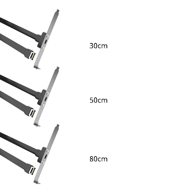 USB3.1 Baffle Cable 19PIN/TYPE-E To TYPE-C Front C Mother Chassis PCI Bit 10Gbps Short Flat Cable Easy Install Easy To Use 50Cm