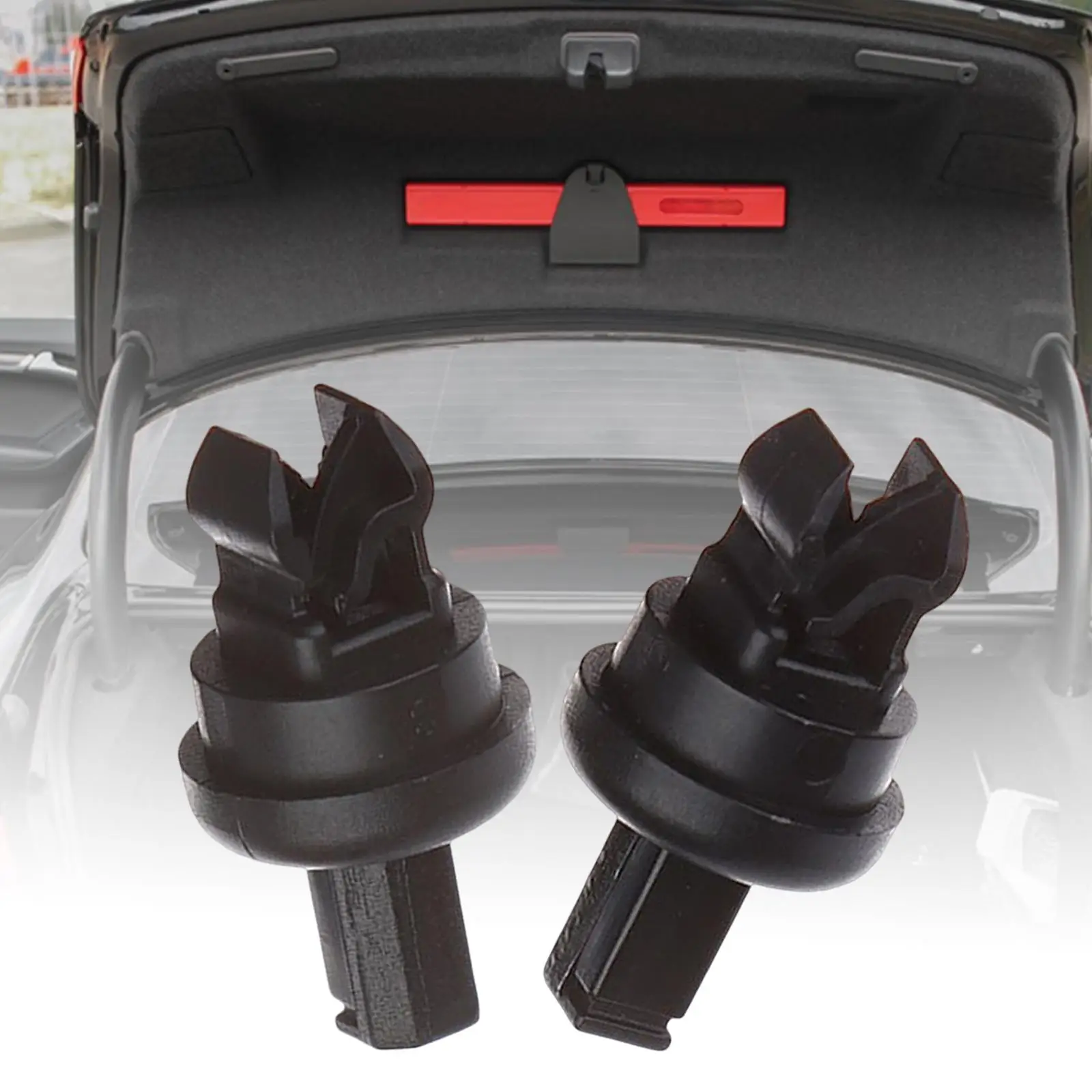 Black Rear Parcel Shelf String Hanger Clip Set 2 Pieces Replacement for Renault Clio Mk4 Megane Mk3 Scenic Mk2