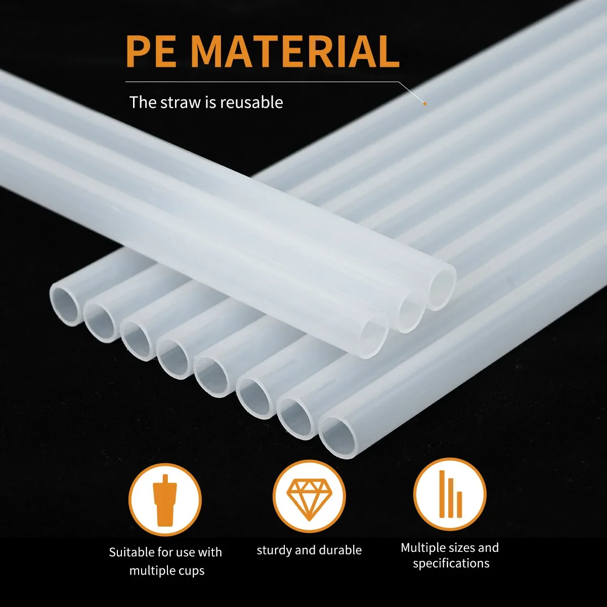 9mm Straight Drinking Straws Vacuum Tumbler Themos Cup Bottle Replacement Straw with Brush Suitable for Stanley 18-40oz