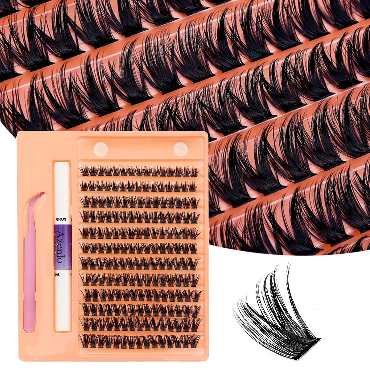 

DIY Eyelash Extension Kit 180pcs Individual Lashes Cluster C Curl, 8-16mm Mix Lash Clusters with Lash Bond and Tweezers