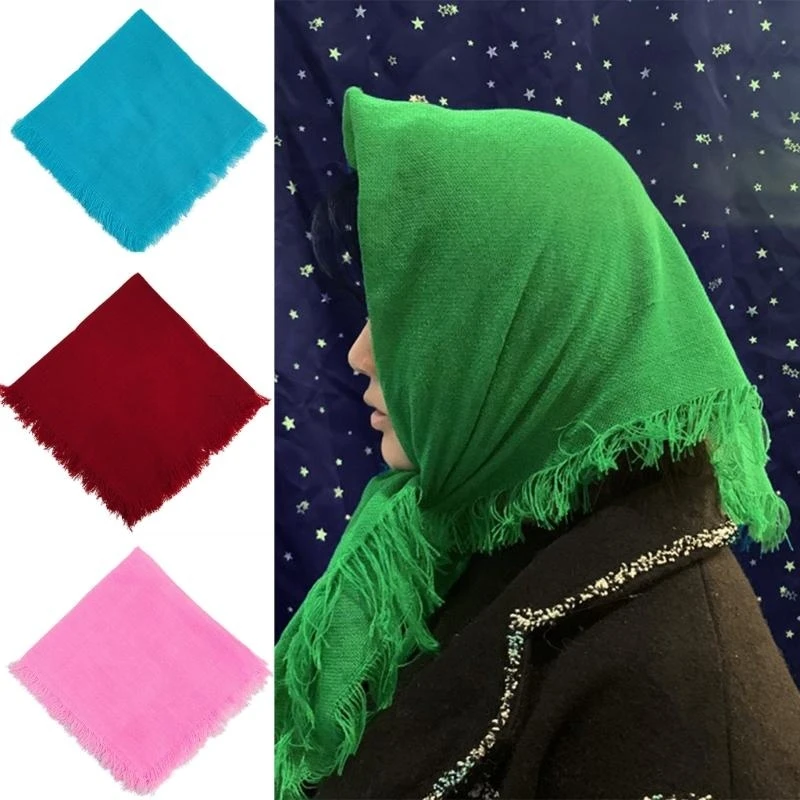 

XXFD Popular Ethnic Solid Color Bandanas Autumn Spring Head Scarf Travel Headpieces