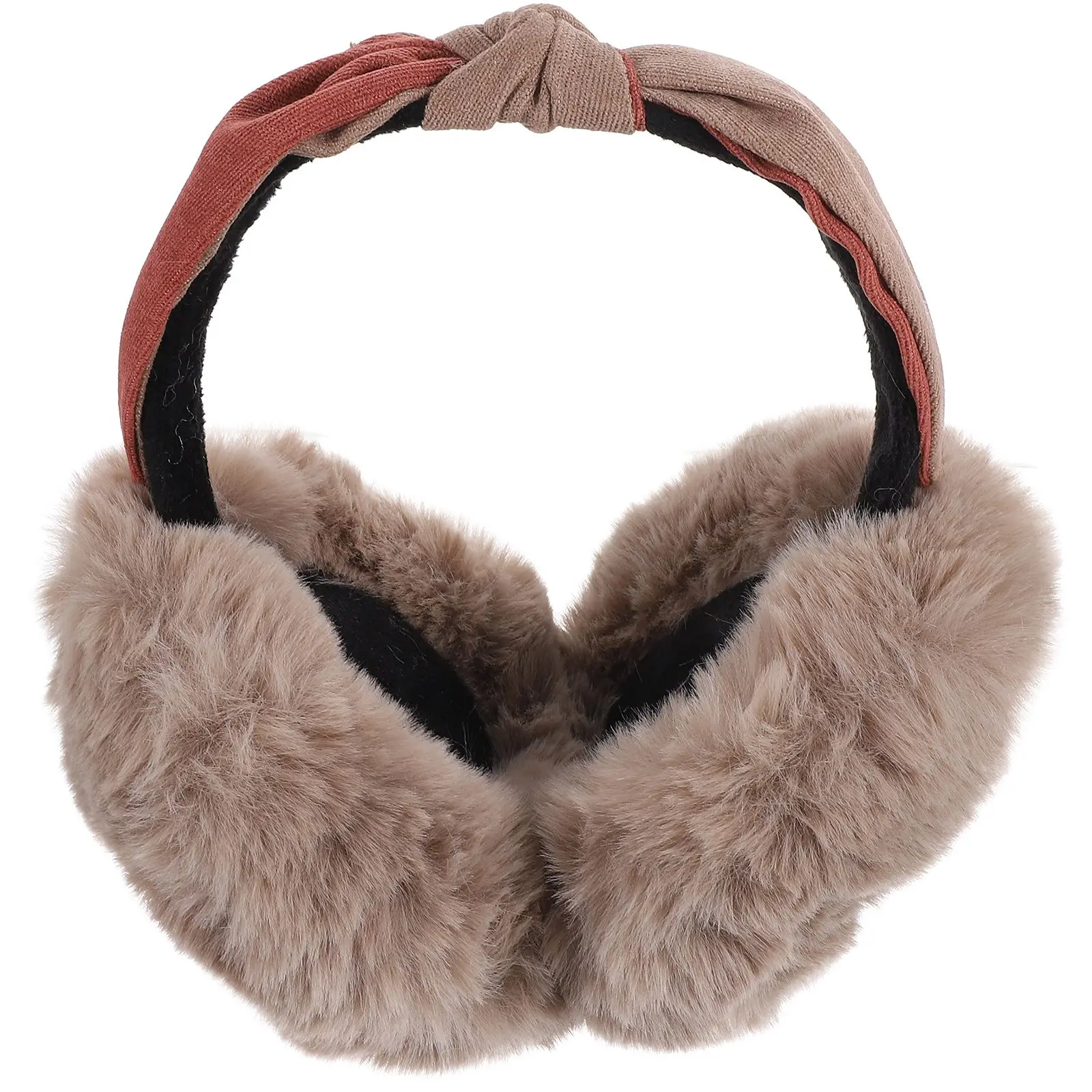 

Warm Earmuffs Foldable Two color Headb Winter Ear Cover Apricot Color Earmuffs For Women Men
