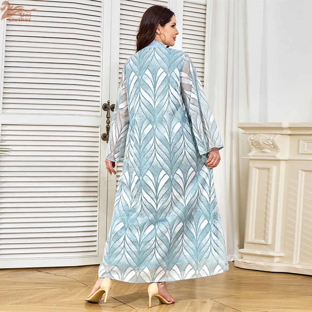Eid Muslim Dress Women Party Abaya Beading Flower Kaftan Jalabiya Elegant Vestidos Largos Ramadan Long Robe Dubai Dresses 2025