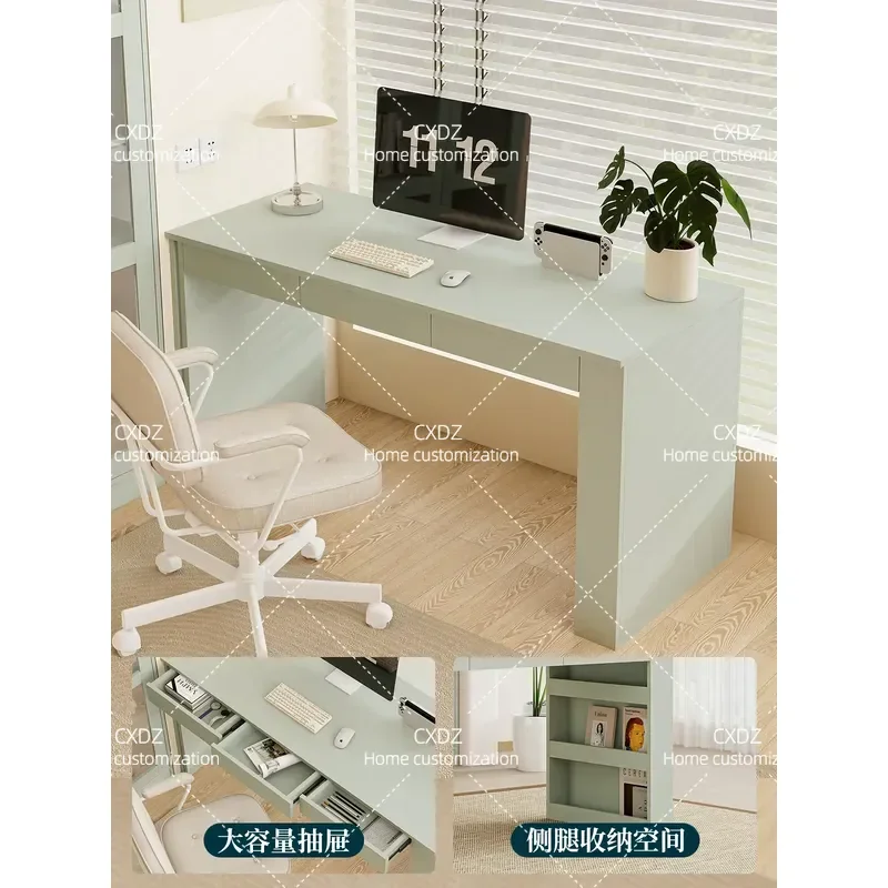 Simple Side Storage Drawer Desk Home Office Computer Desk Bedroom Writing Table Multi Functional Makeup Table
