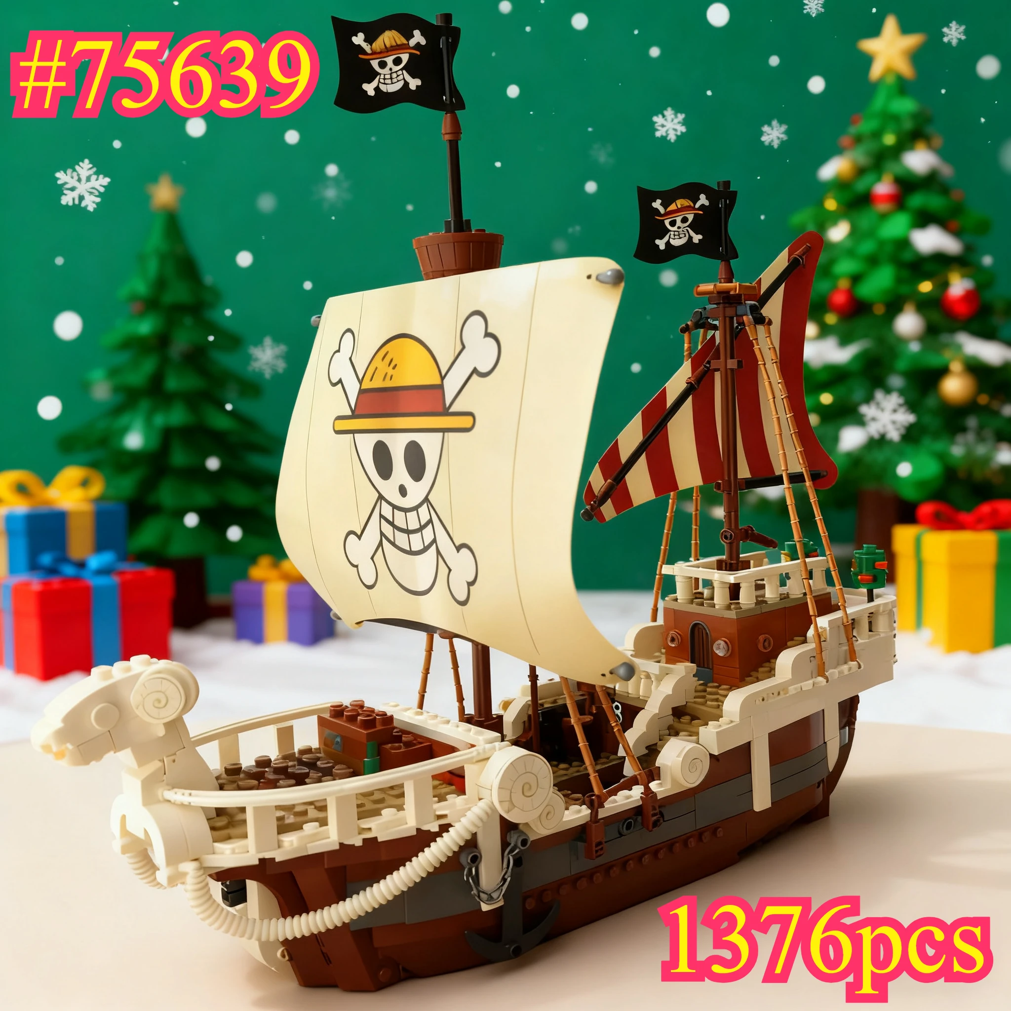 Merry Adventure Pirate Ship 75639 Ensembles de blocs de construction compatibles avec les particules Legoed adaptées aux cadeaux de Noël 1376 pièces