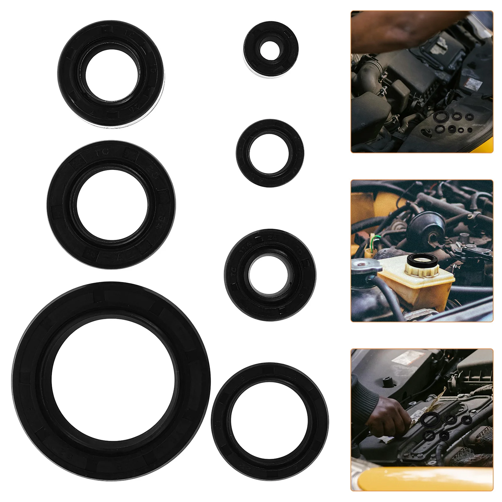 

7pcs Front Crankshaft Oil Seal Compatible For Honda Ca250 Engine Replacement Plastic Seal Kit Durable High Temperature Proof