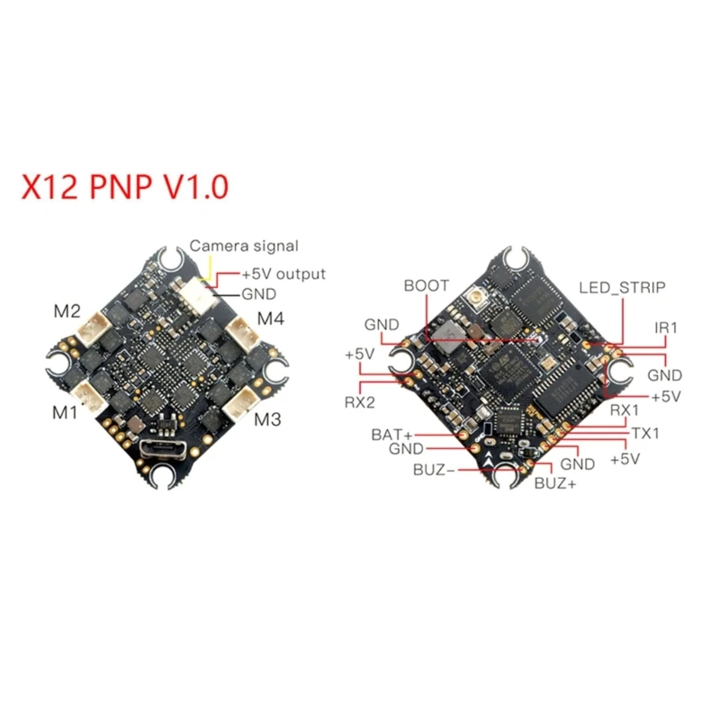 

HAPPYMODEL X12 5-IN-1 Flight Controller Built-in 12A and OPENVTX 1-2S Brushless FPV Drones Accessories