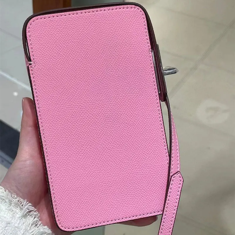 Bolsa Crossbody de Couro Genuíno para Mulheres, Bolsa Quadrada Pequena, Bolsa de Ombro, Sacos Do Telefone Móvel, Alta Qualidade, Luxo, Design De Marca, Moda, Senhora, 2024