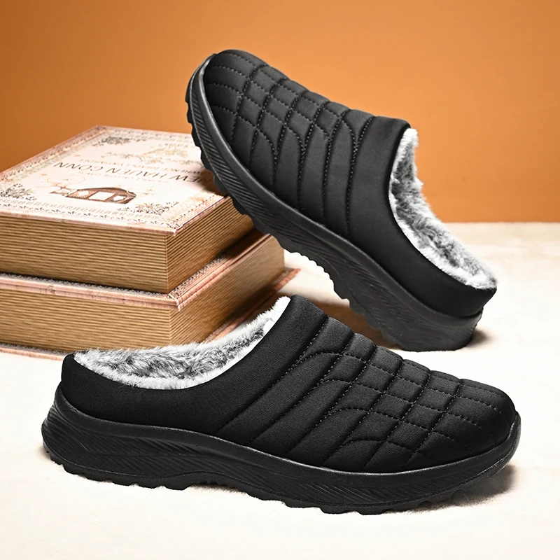 Зимние мужские зимние ботинки, нескользящие кроссовки на толстом меху, мужские хлопковые ботильоны, уличная армейская походная теплая прогулочная обувь