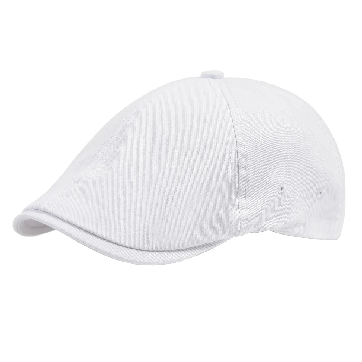 VOBOOM Płaski kapelusz dla mężczyzn Klasyczna czapka gazeciarza Czapki golfowe Twill Cotton Klasyczne kapelusze z bluszczu Cabbies Nakrycie głowy Casual Beret White