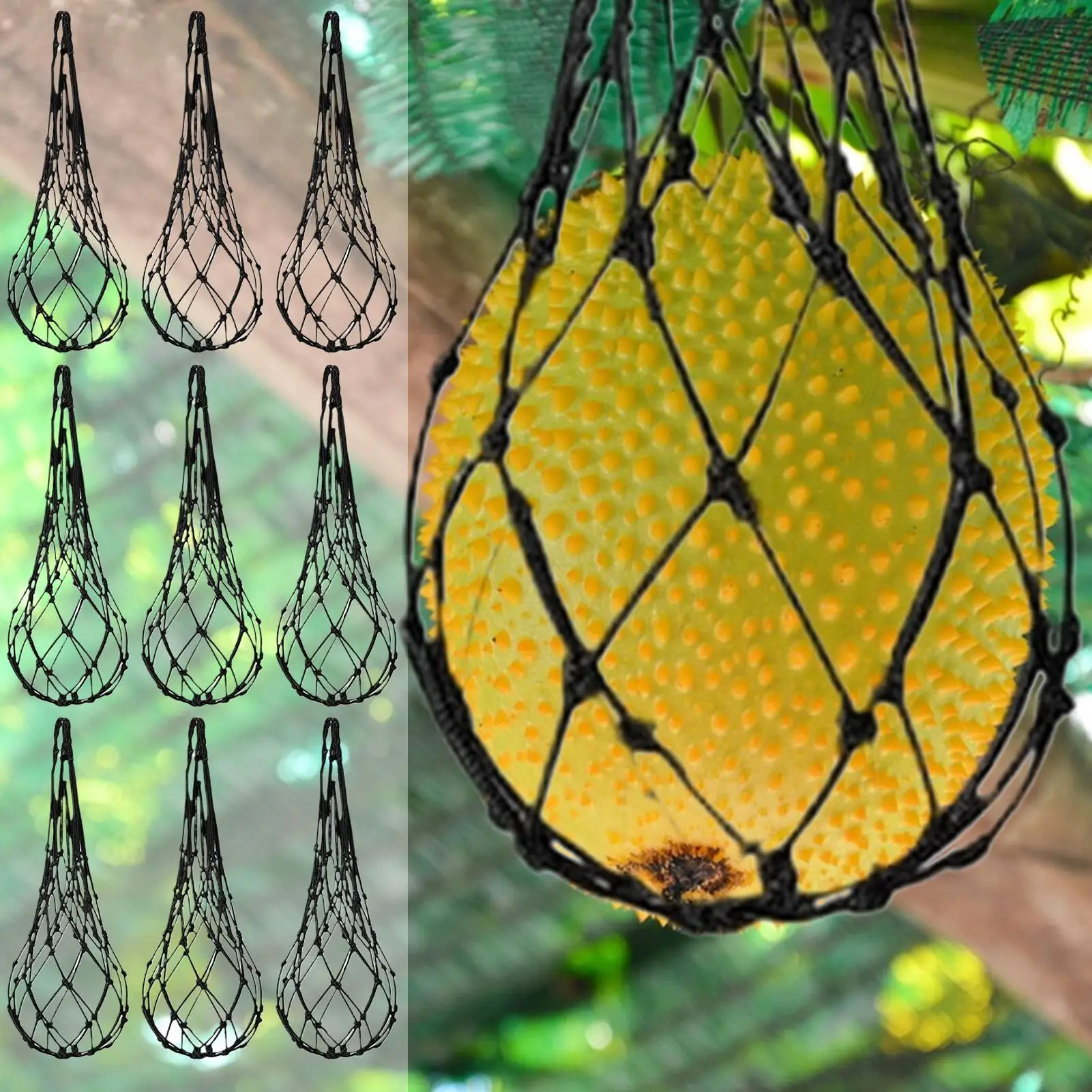 10PCS Watermelon Hammock Mesh Bags Thickened  Melon Hanging Net Bag-Heavy Duty Trellis Hammock Net for Watermelon Pumpkin