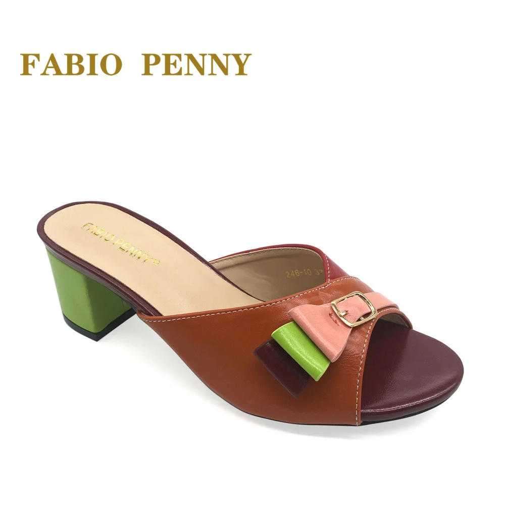 FABIO PENNY summer Italian-style evening dress party with mid-heeled slippers