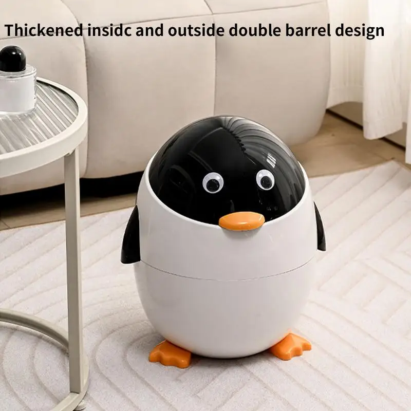 

Penguin Trash Can Bathroom Trash Bin Penguin Trash Bin Desk Garbage Can Animal Shaped Trash Can Wastebasket For Car Home Bedroom