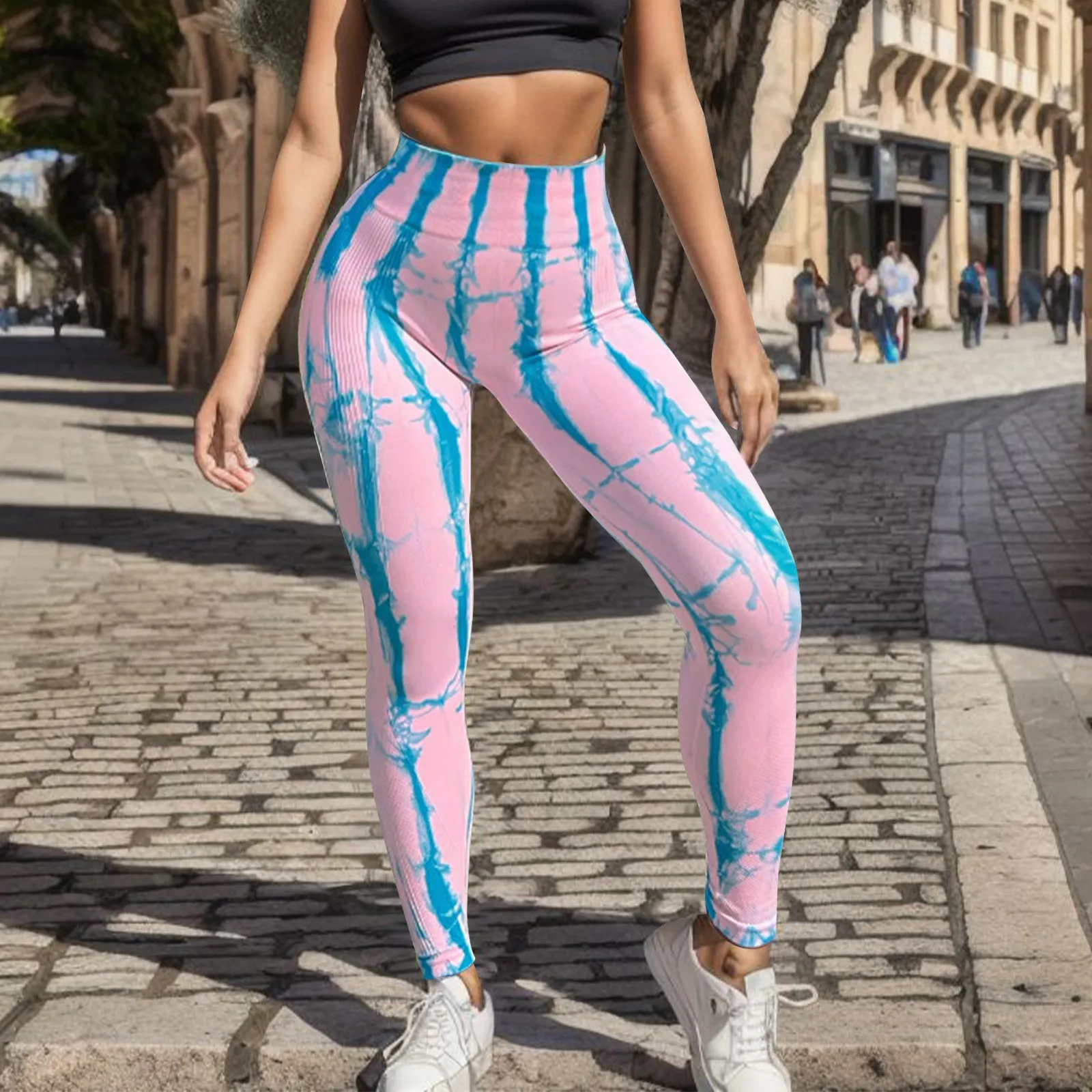 

Y2k Aesthetics Sports Leggings Women Elastic High Waist Striped Sports Tights Butt Lifter Gym Jogging Pants Trousers Leggings