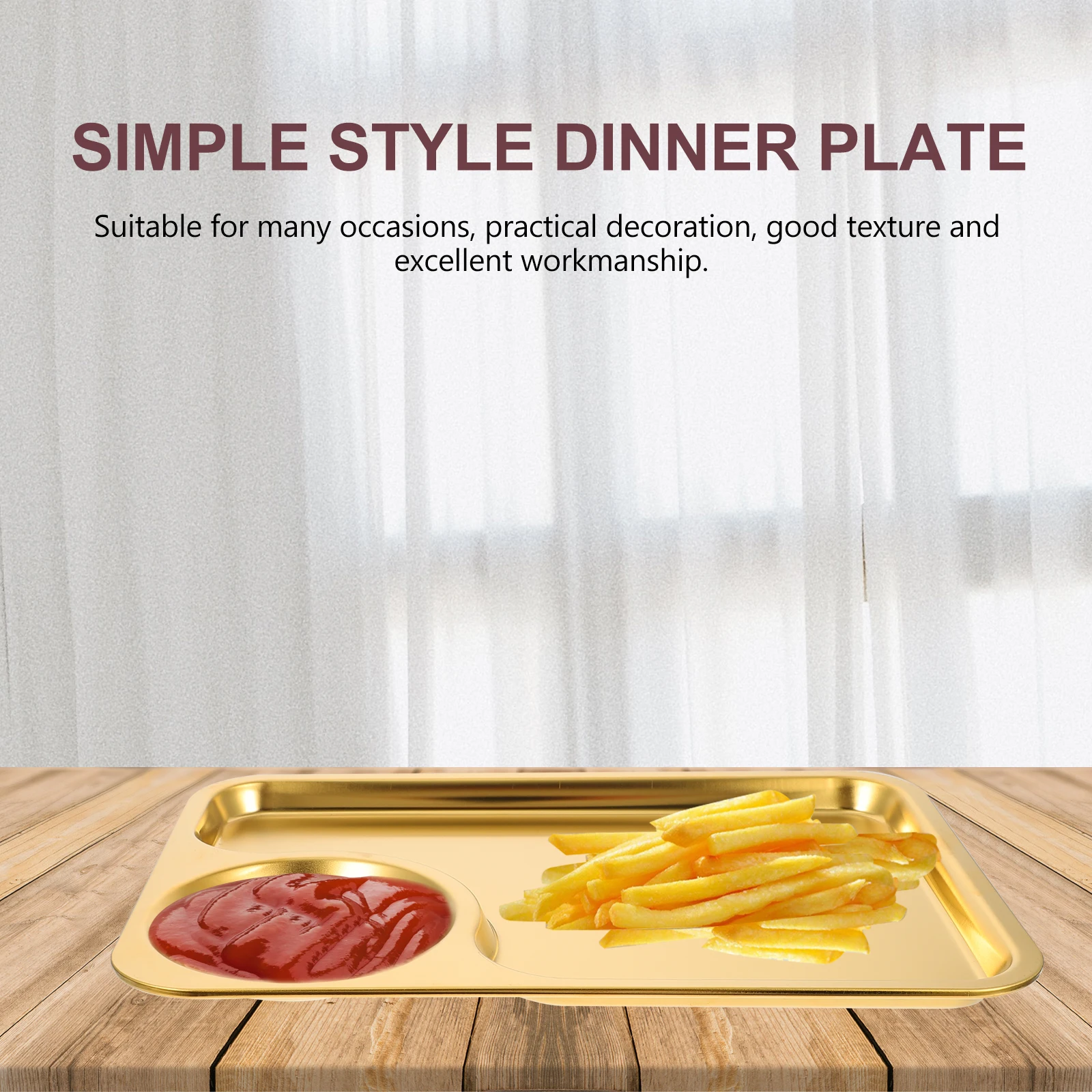 

1pc Stainless Steel Barbecue Multi-Purpose Food Storage Tray Fried Chicken Snacks Serving Plate Metal Dinner Plate For