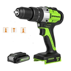 Greenworks Brushless Motor 24V Double Speed Electric Screwdrvier 60N.m  Impact Cordless Drill Rechargeable Household Power Tools