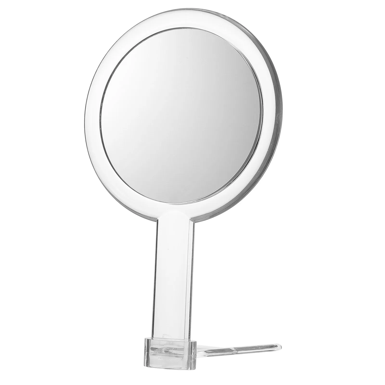 Miroir de maquillage de bureau en acrylique, Double face, Base Stable détachable, Portable, Surface claire, 1 pièces