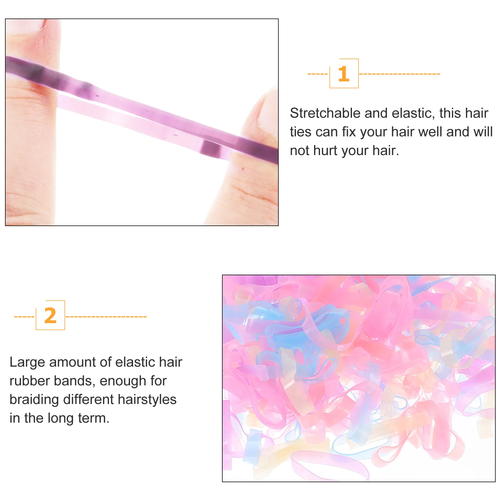 

500 Pcs Case Highly Elastic Hair Rope Band Small Ties Rubber Thick Bands