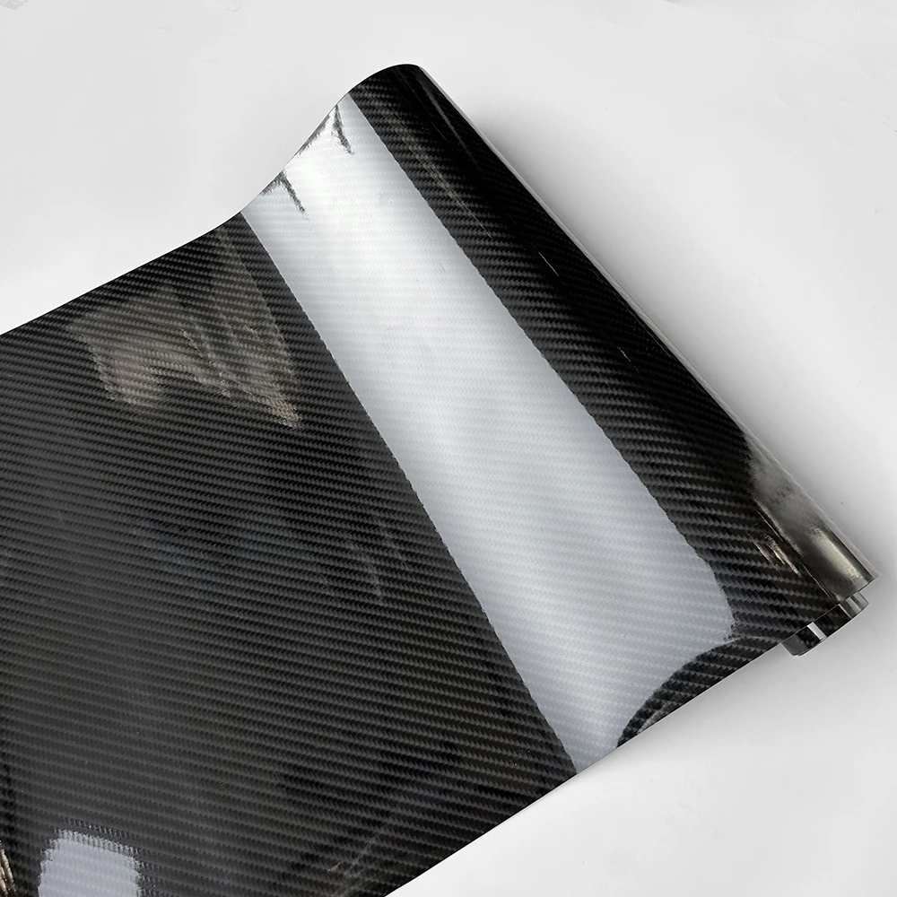 9D Carbon Faser Auto Aufkleber Selbstklebende Glänzend Schwarz Vinyl Wrap Film Anti-Scratch Auto Dekoration Aufkleber für Autos zubehör – Detail 3
