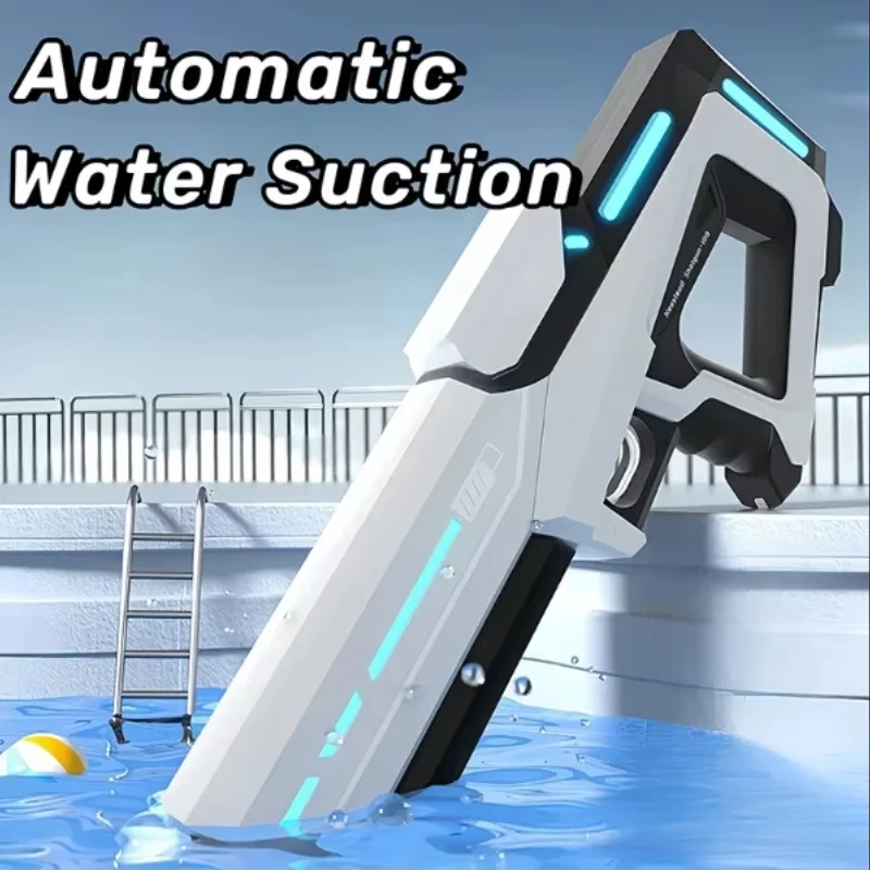 子供用電動水鉄砲-ハイパワー連続噴射-自動吸水-長距離射程-夏のビーチ遊び-おもちゃ-ギフト-人気商品