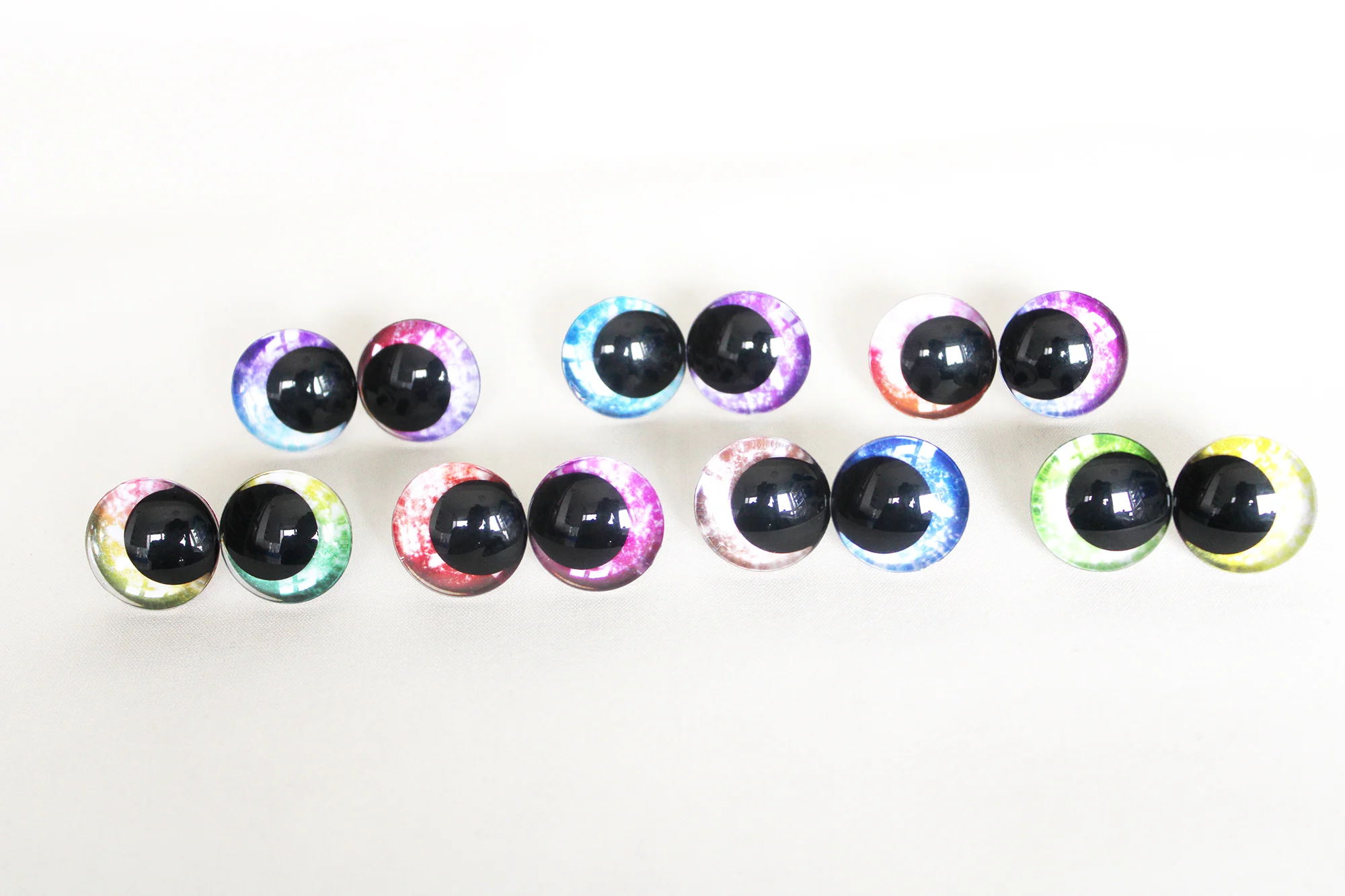 20pcs 3D Comical ROUND GLITTER TOY EYES  with HARD  washer  coloful doll pupil glitter eyes FOR DIY plush doll  findings--ct13