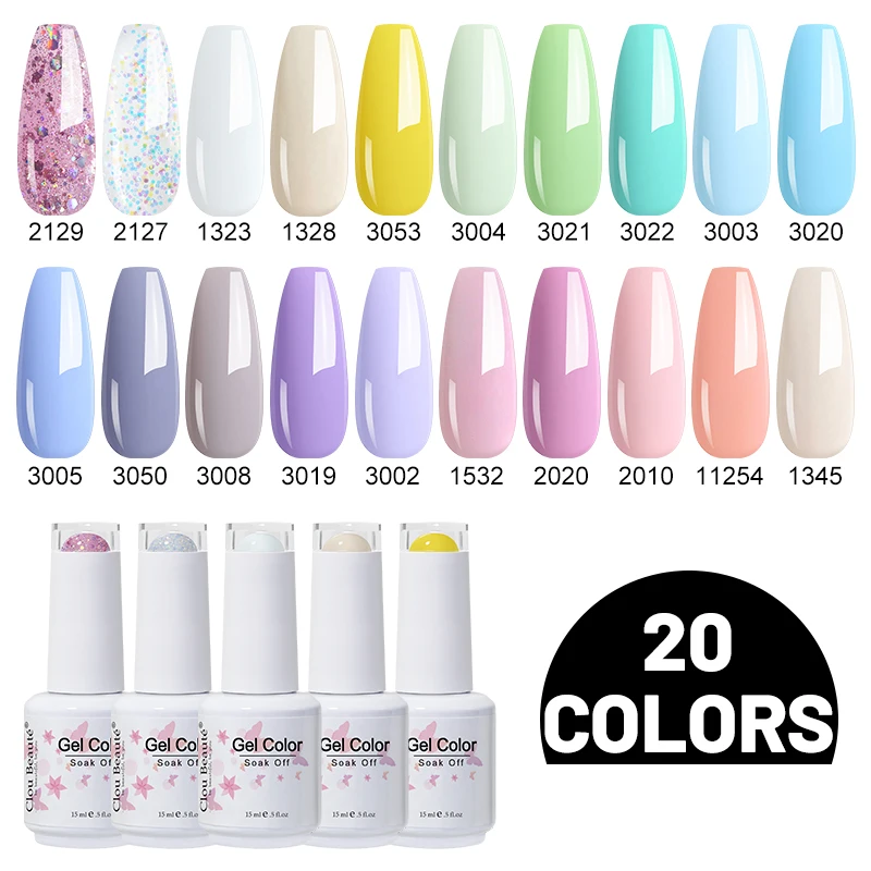 Clou Beaute Wholesale 20/24/28pcs Gel Nail Polish Kit Set Gel Enamel Nails Hybrid UV LED Nail Art Gel Nail Lacquer Color Varnish