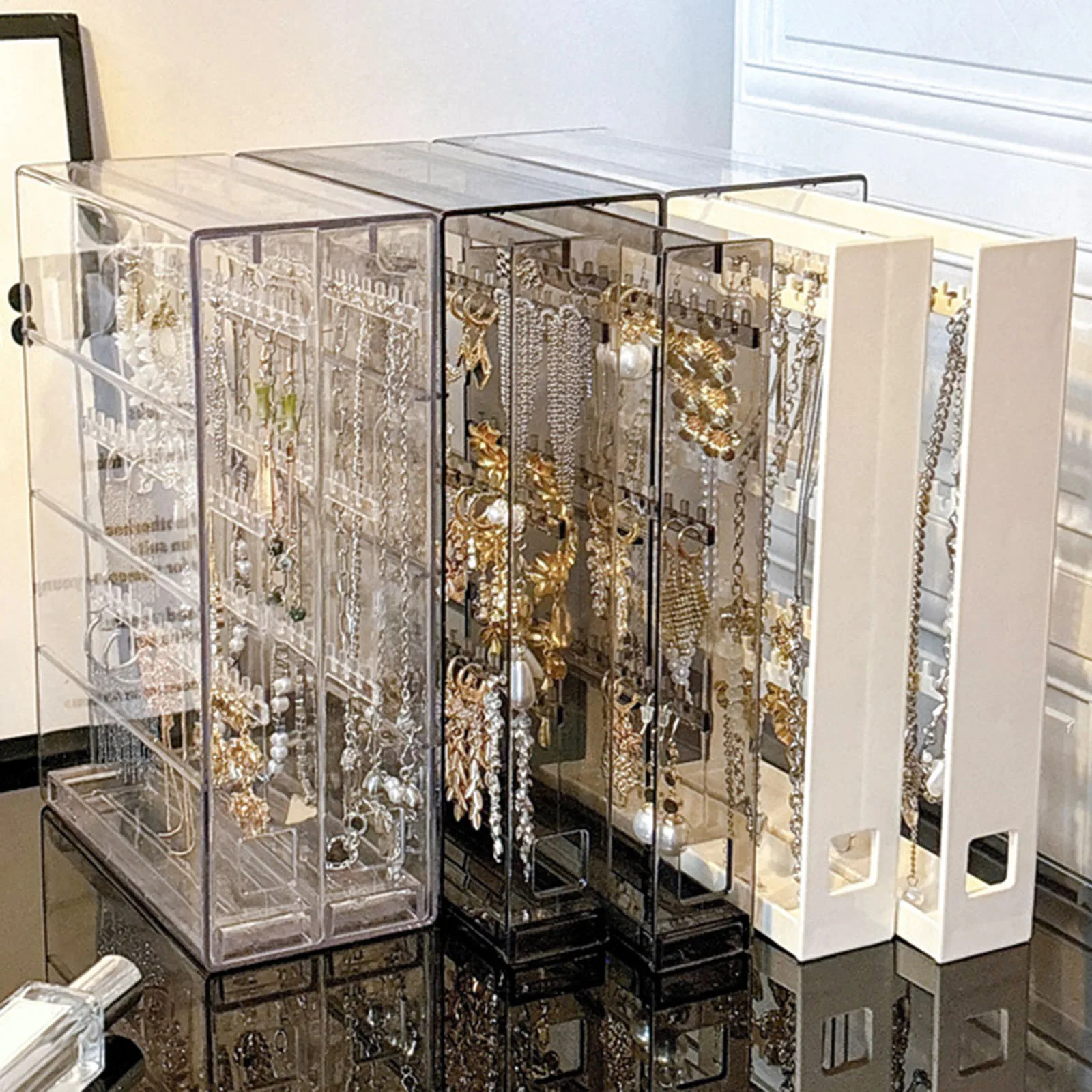متعددة الوظائف مجوهرات المنظم برج سعة كبيرة الغبار لقرط الأذن مربط قلادة مجوهرات عرض الرف تخزين الرف #1