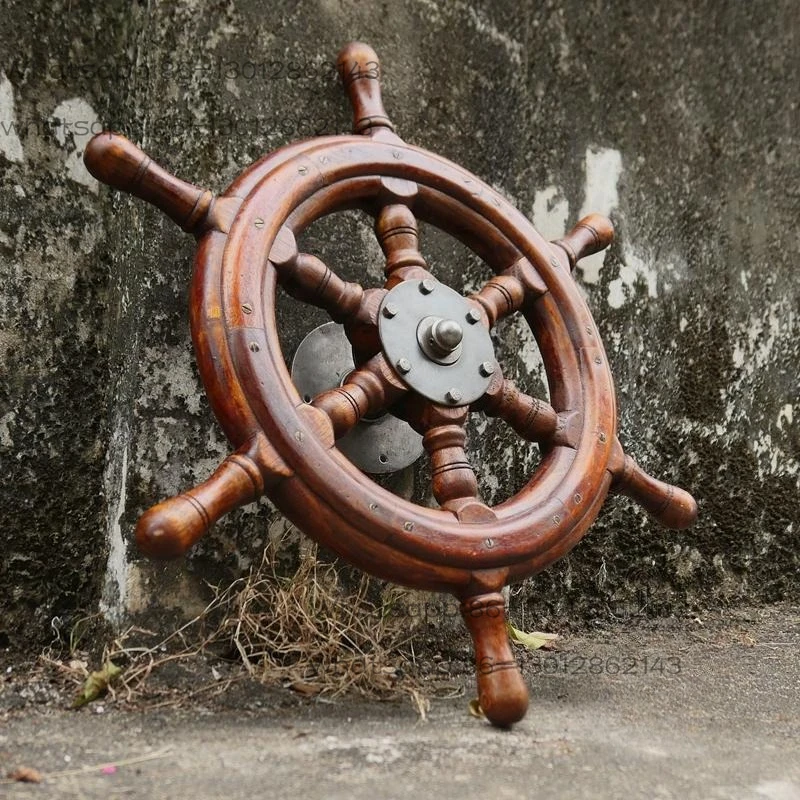 55CM solid wood rudder shipyard old rudder steering wheel pilot pendulum pendant