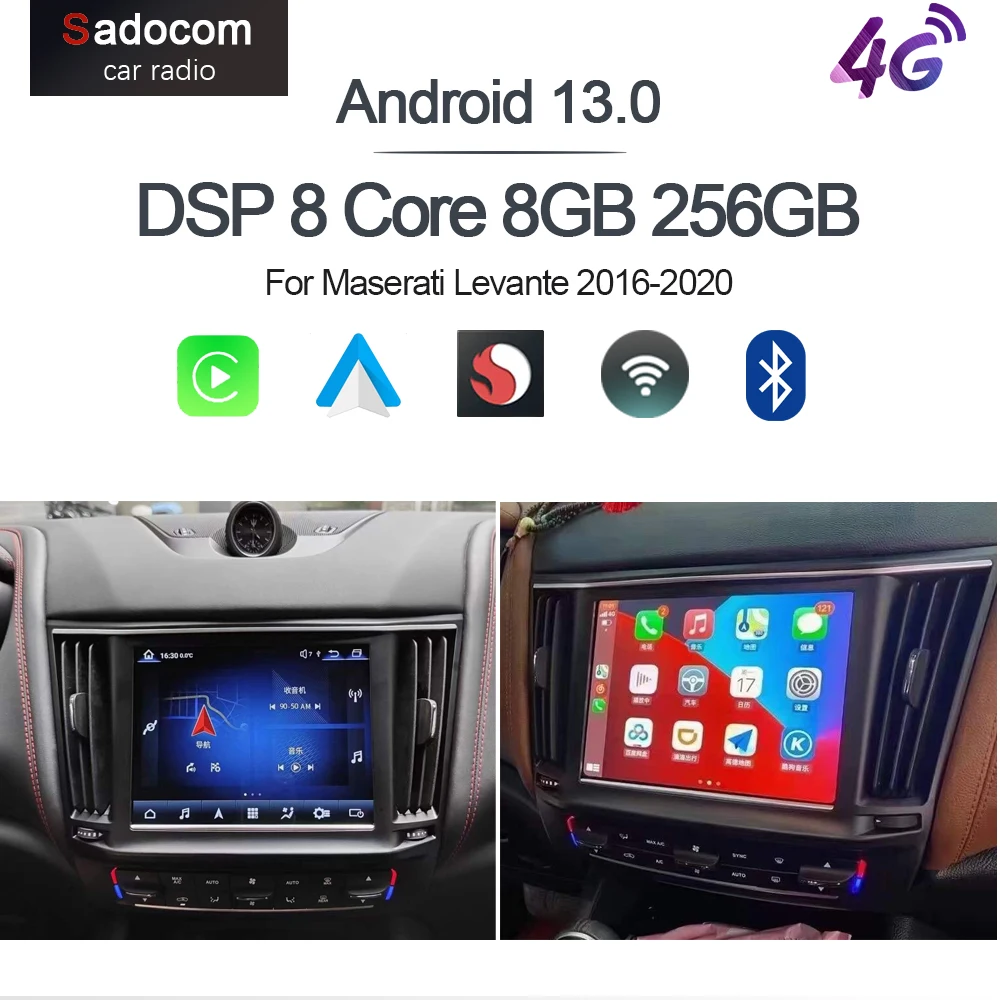 

DSP IPS 1280*800 Carplay 10,26 "Android 11,0 8 ГБ + 128 ГБ Автомобильный DVD-плеер GPS WIFI радио-навигация для Maserati Levante 2016-2020