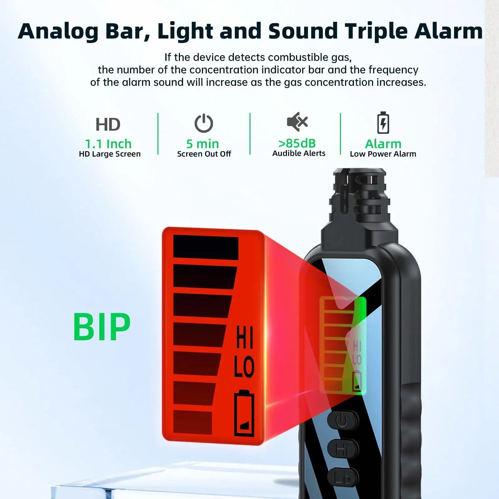 Natural Gas Detectors 50-1000PPM Range, Portable Handheld Gas Detector High-Precision Sensor Gas Leak Detector for Home,Travel