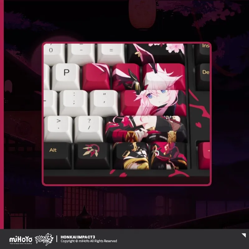 miHoYo Official Honkai Impact 3  Yae Sakura Yeyin Chongxia Machinery Keyboard CS Silver Shaft Backlighting Fashion Peripherals