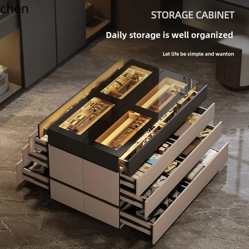 Italian light luxury cloakroom Nakajidai high-end double-sided storage cabinet jewelry display cabinet