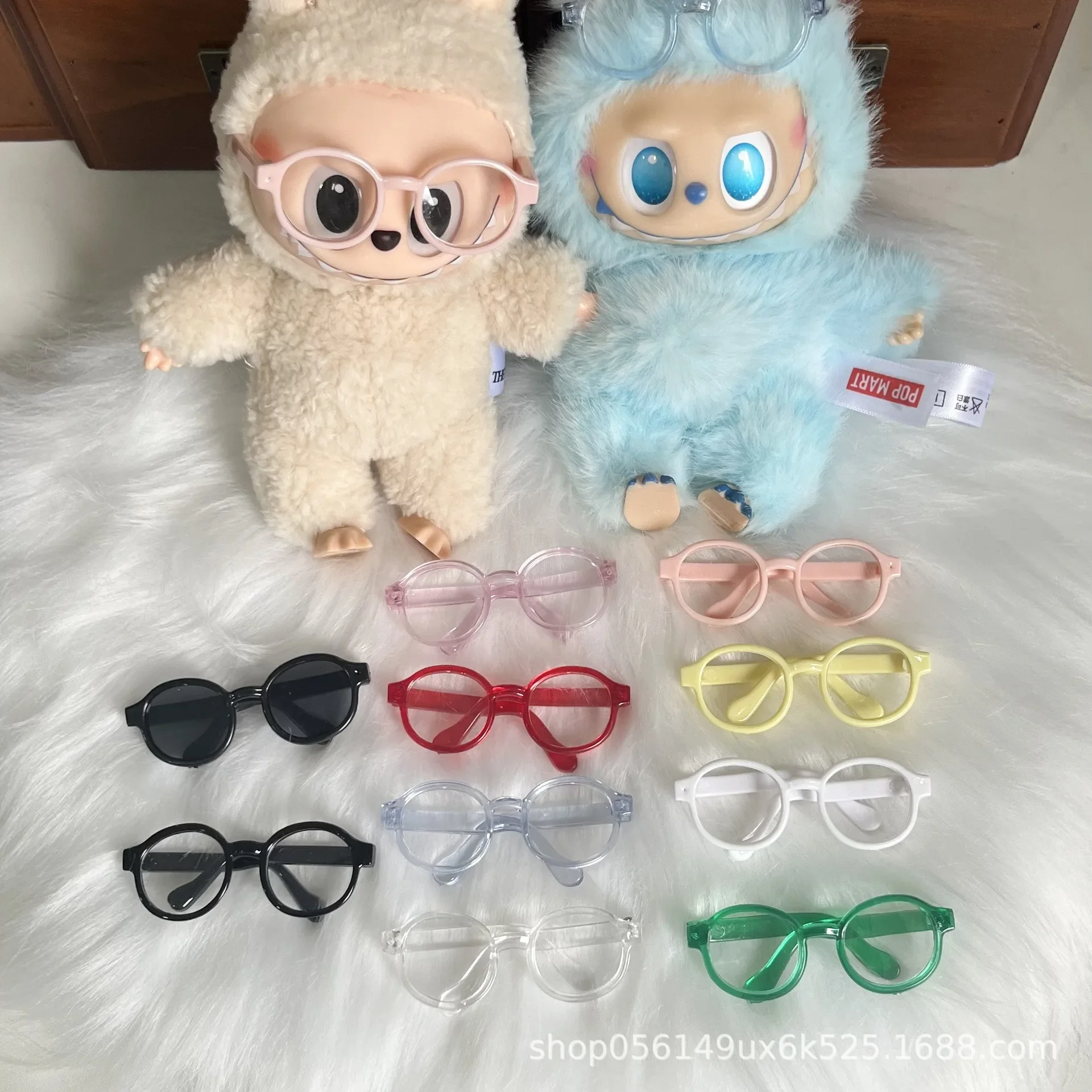 

17cm labubu Glasses 6.5cm Transparent Plastic Glasses For 1/8 1/6 1/3 1/4 BJD for Labubu MSD SD Plush for EXO Doll sunglasses
