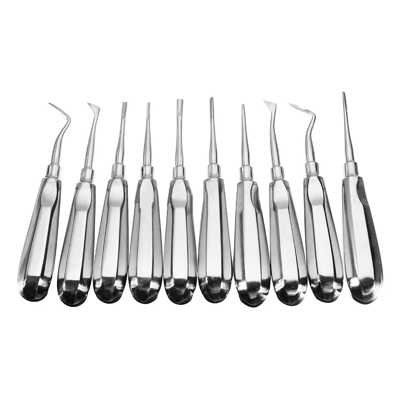 Dental Orthodontic Root Elevator, 10pcs/set Stainless Steel Head Curved Pen Tool Dentistry Dentist Instrument dental tool