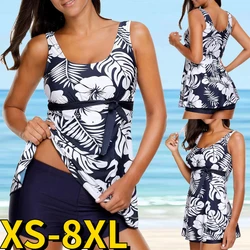 2022 New Women Swimming Suit Sexy Bikini Swimsuit Women Two-piece Set Printed Tops With Shorts Tankini Swimwear Femme Bikini