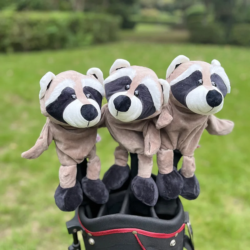 Golf club cover plush cute animal wooden club cover club head cover protective ball head cover No. 1 fairway wooden cap cover