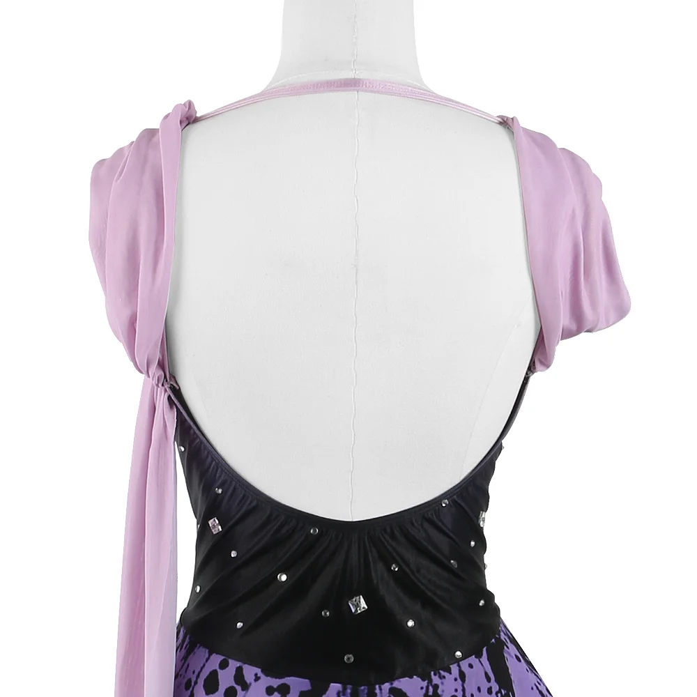 Zagitova Figure Skating Dress Women Girls Ice Skating Skirt Performance Competition Gradient Ink Color Sleeveless