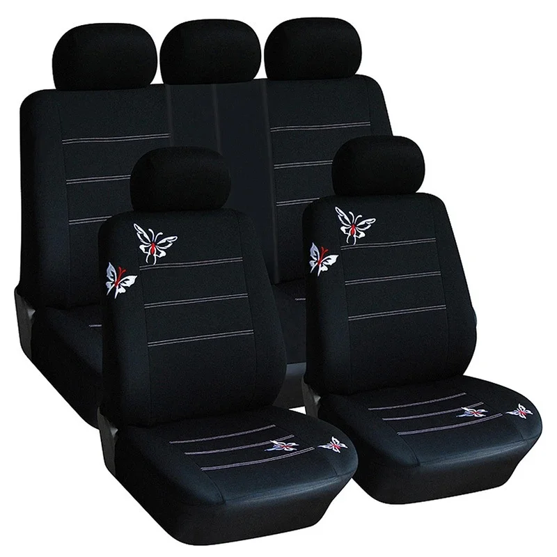 2/4/9 Pcs Butterfly Pattern Car Seat Covers Compatible Fit Most Car, Truck, SUV, or Van 100% Breathable with 2 mm Composite
